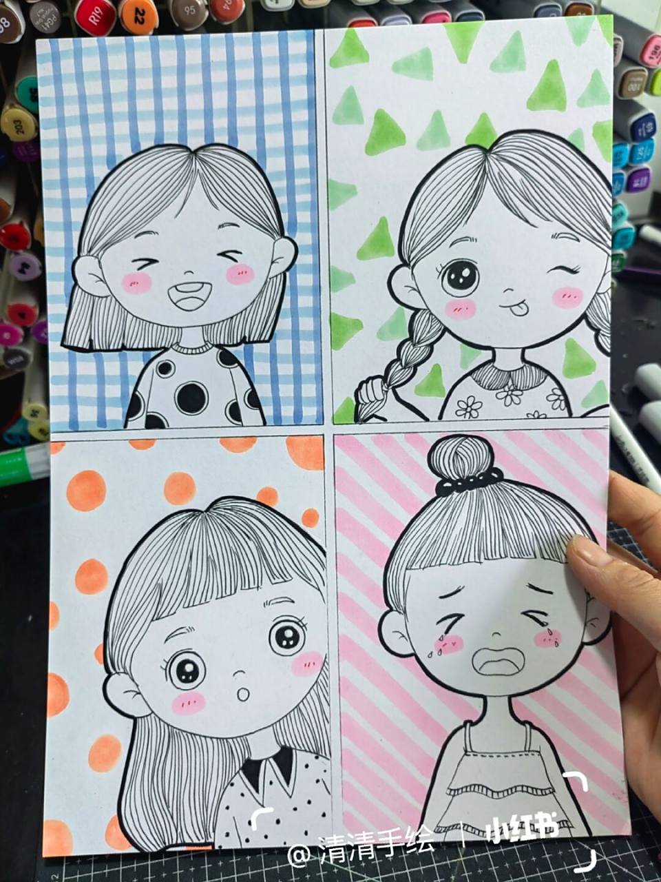 简笔画# #创意美术# #黑白线描##手绘##儿童画