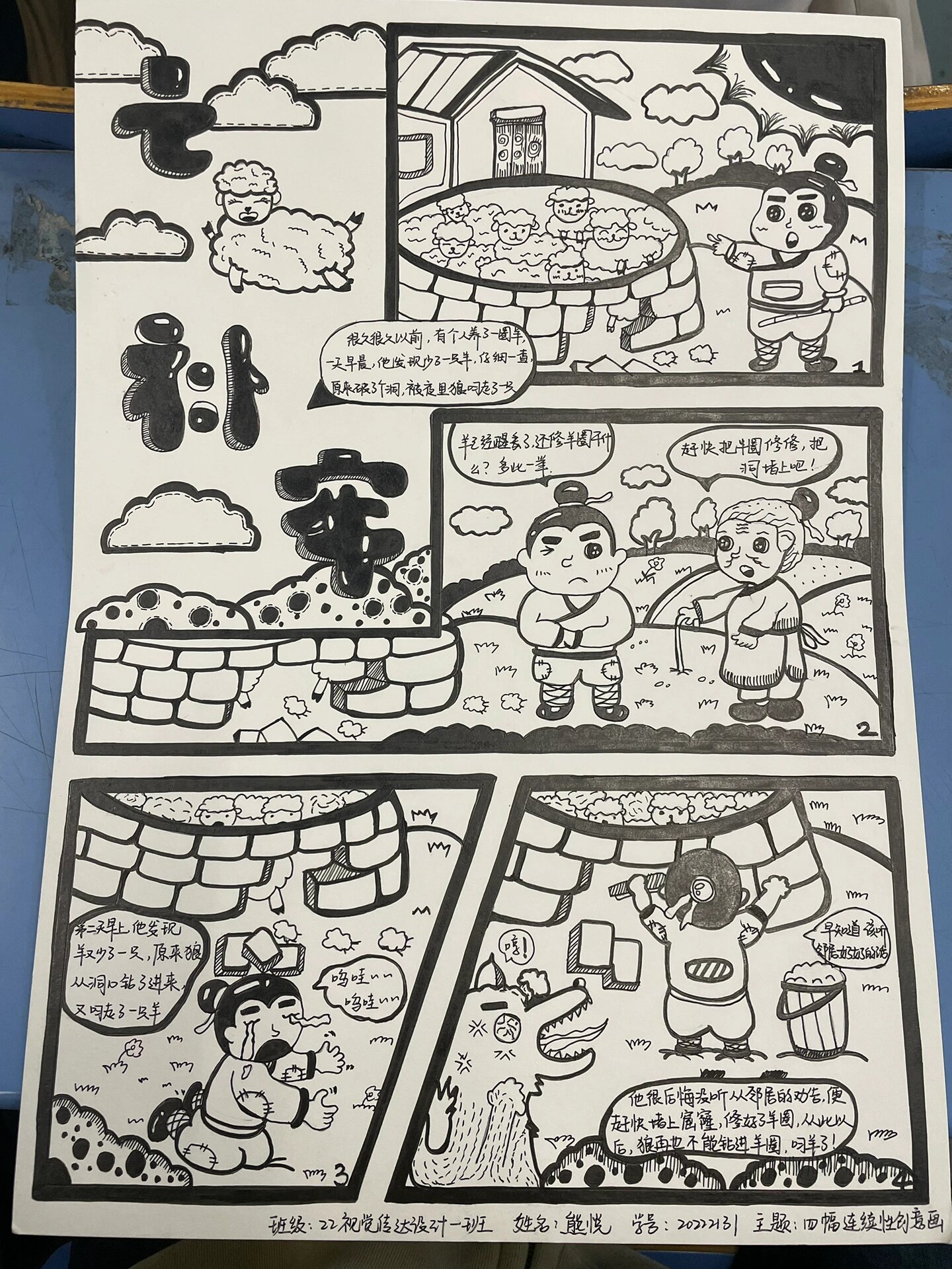 四宫格连续性故事画