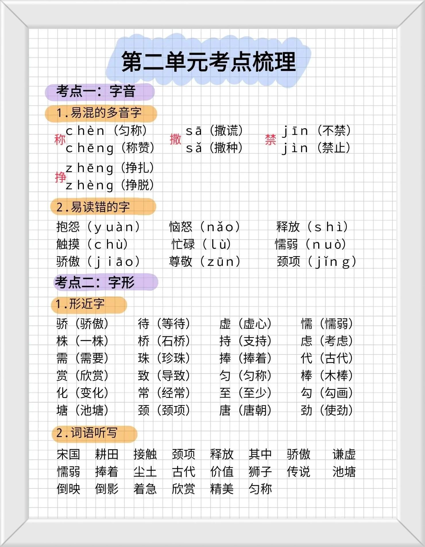 包含小学语文知识手册！全年级必备，方便查阅的词条