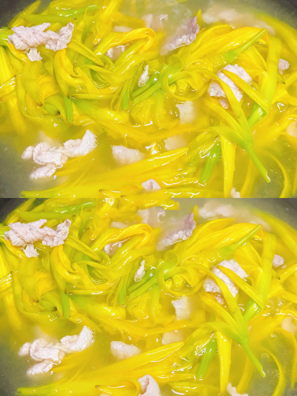 香甜可口的97新鲜黄花菜瘦肉汤95 今天分享一份简单易做的新鲜