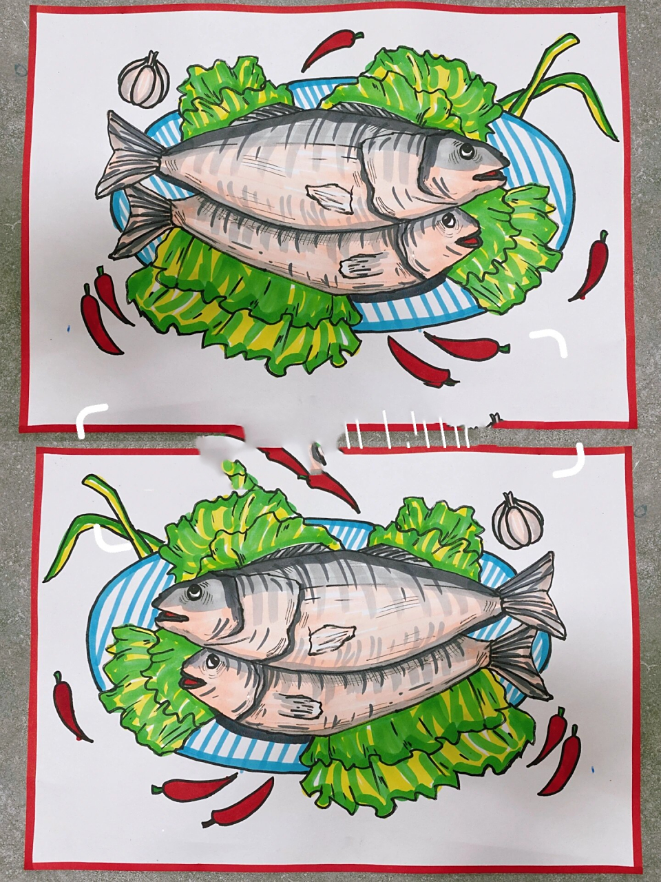 少儿创意绘画《清蒸鱼》步骤|课效|好吃又好看 清蒸鱼,好吃又好看
