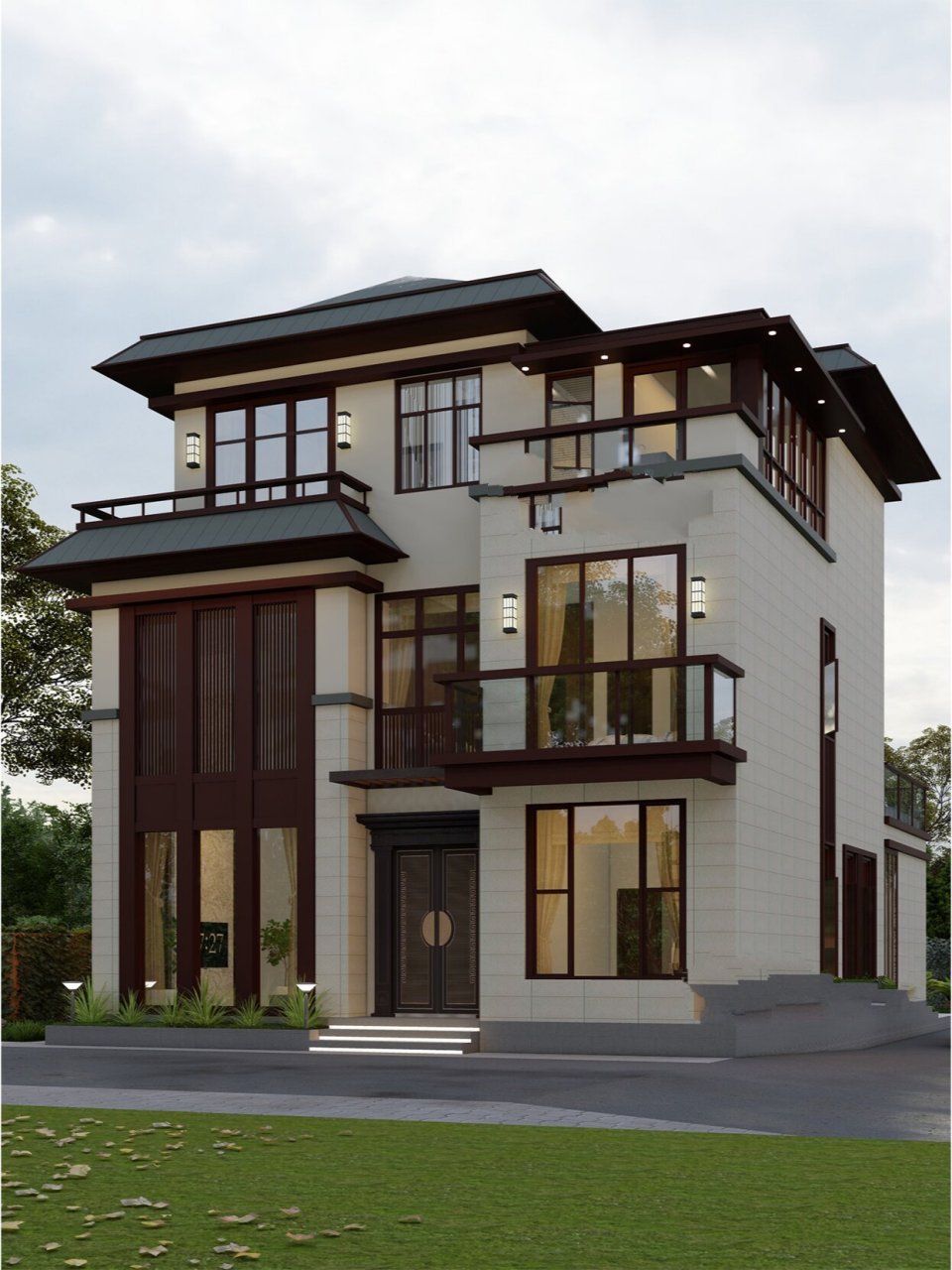 浙江杭州丨三层中式风格自建别墅 项目编号:1040 项目地点:浙江 建筑