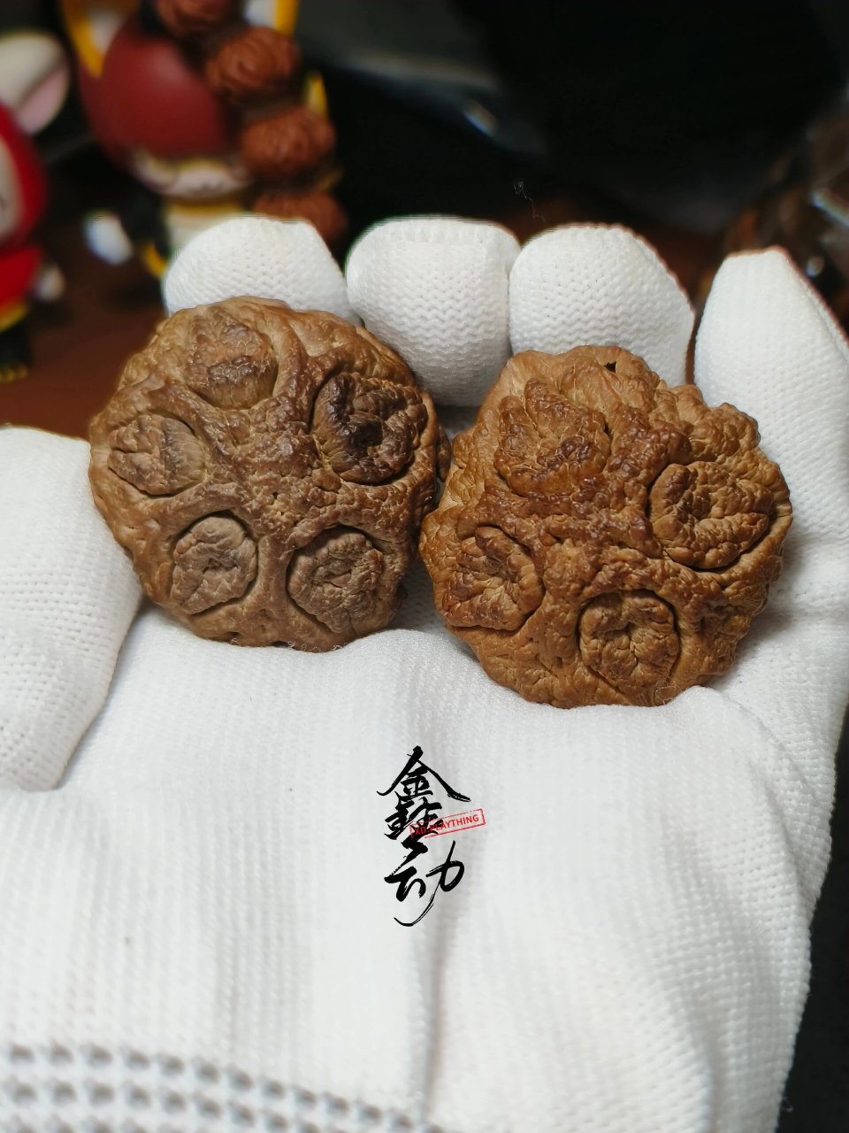 怪异美学之鬼脸核桃 佛系回血出一组鬼脸核桃 巴西乾坤鬼脸尺寸:边43