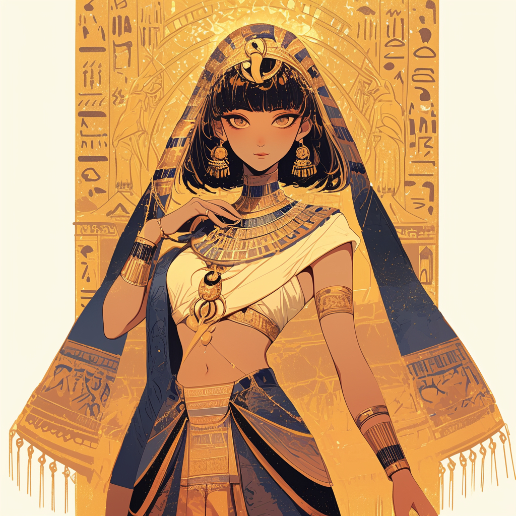 古埃及男性服饰埃及河神服饰二次元图片埃及男娘埃及oc衣服设计古埃及