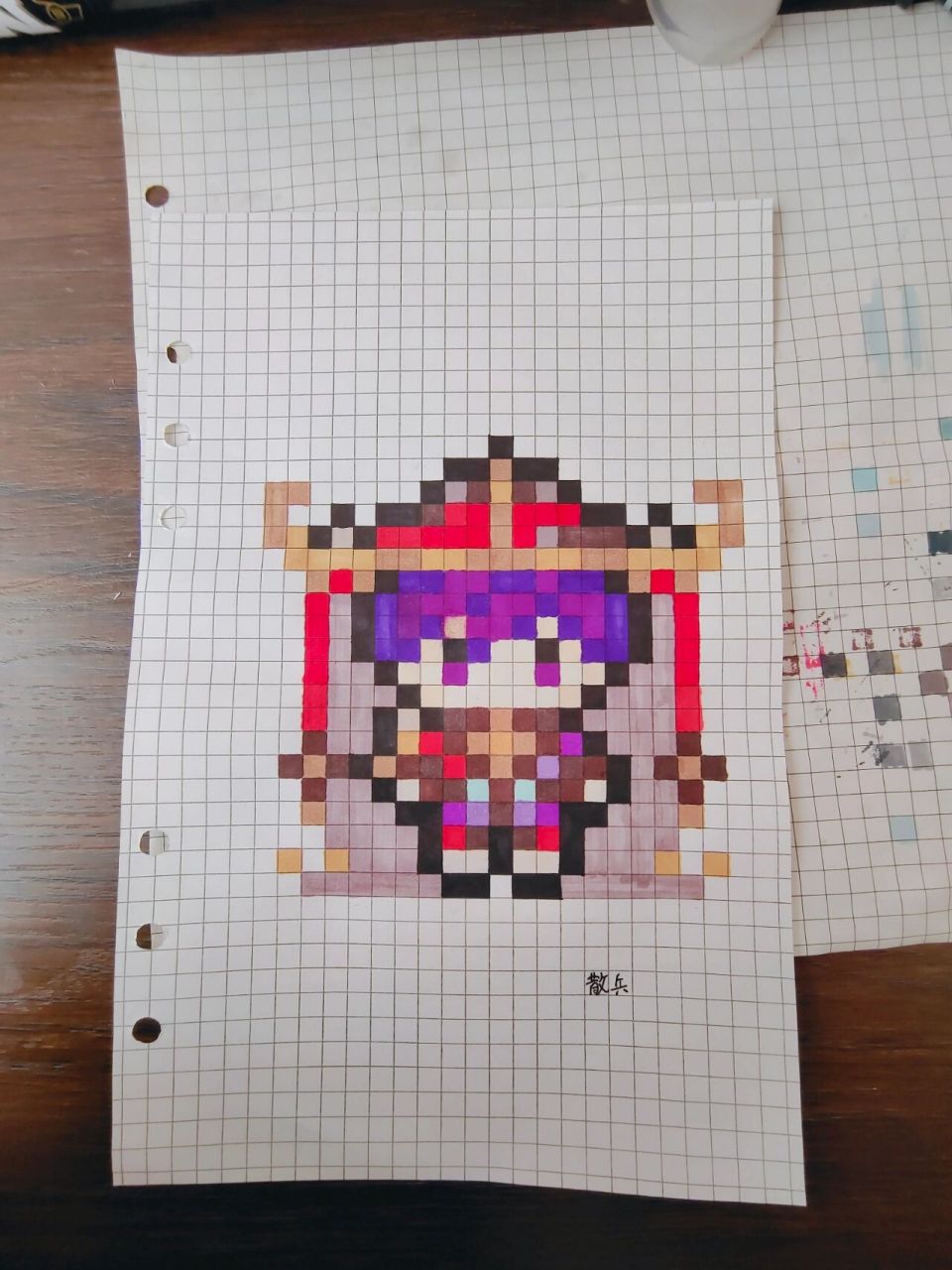 像素画   原神一散兵 叛逃的愚人众执行官  散兵 	    a5  20×21