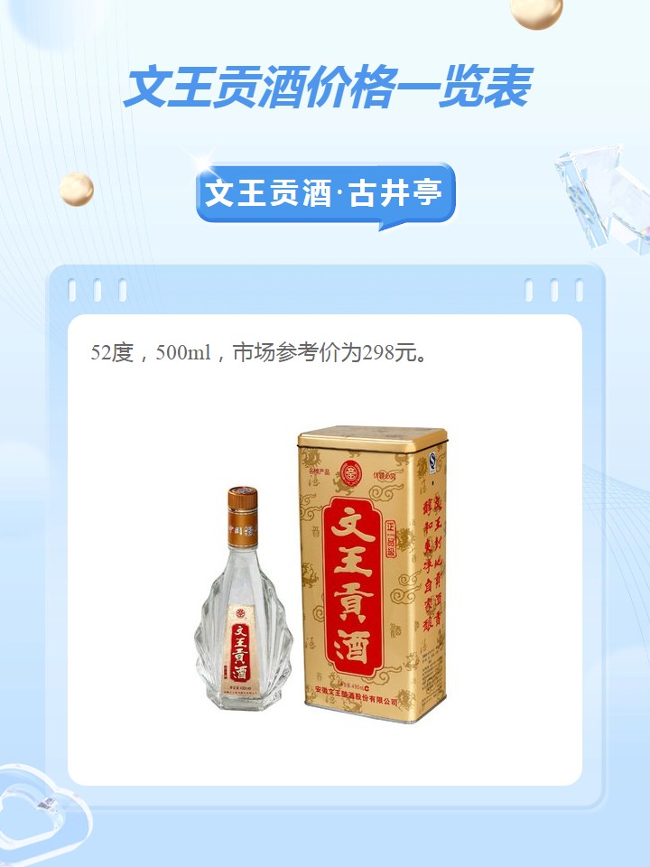 文王贡酒价格一览表 78想知道文王贡酒的价格?这里有答案!