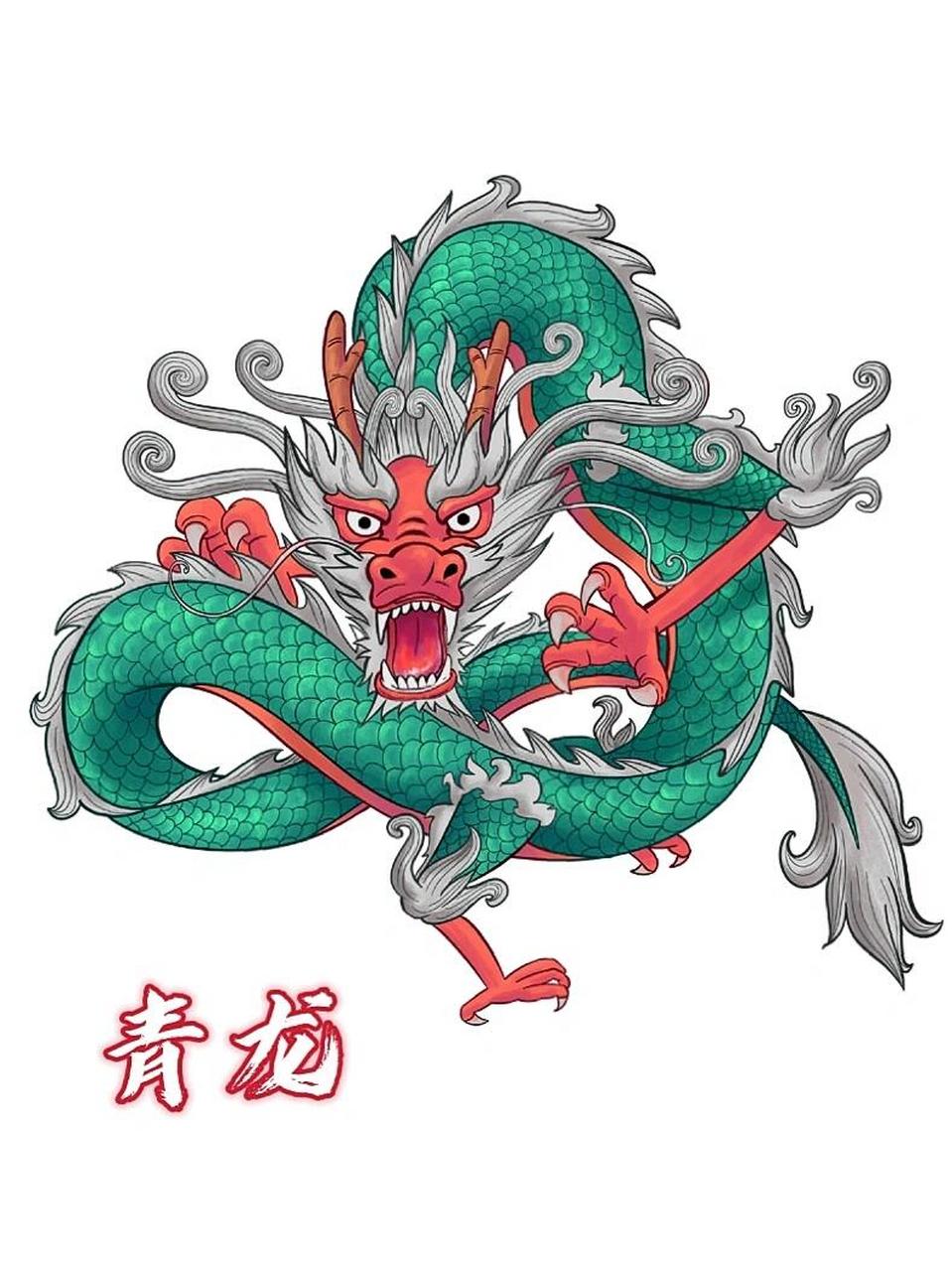 94四大上古神兽 92左青龙,右白虎,前朱雀,后玄武.