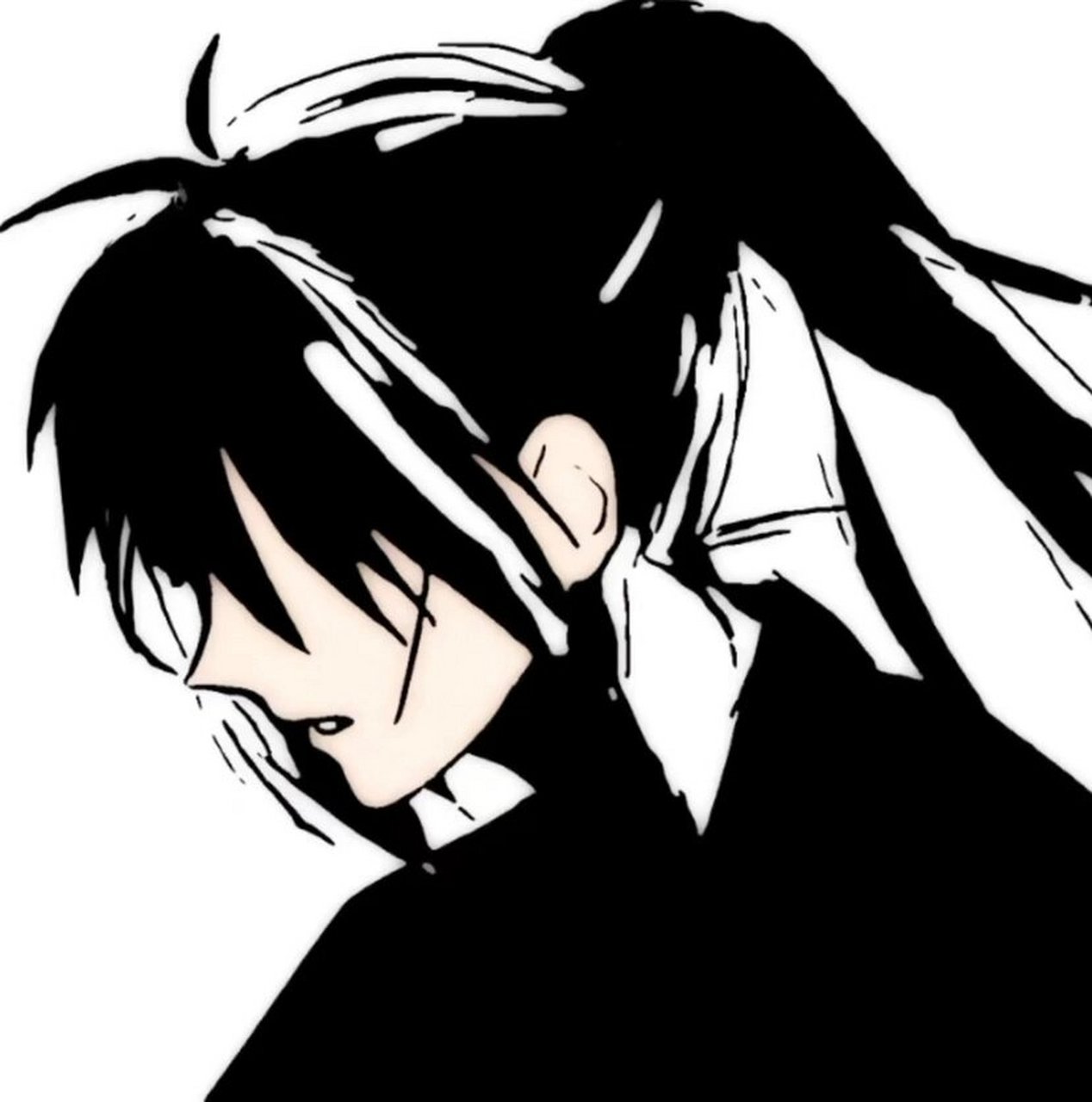 一些黑白动漫男头 "我是藏匿于这个世界偷偷喜欢你的小鬼"