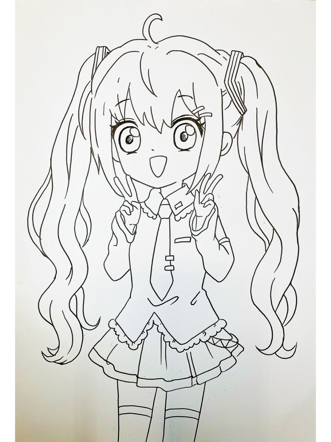 马克笔动漫人物,初音未来 可爱动漫女孩,动漫半身人物,miku,公主殿下