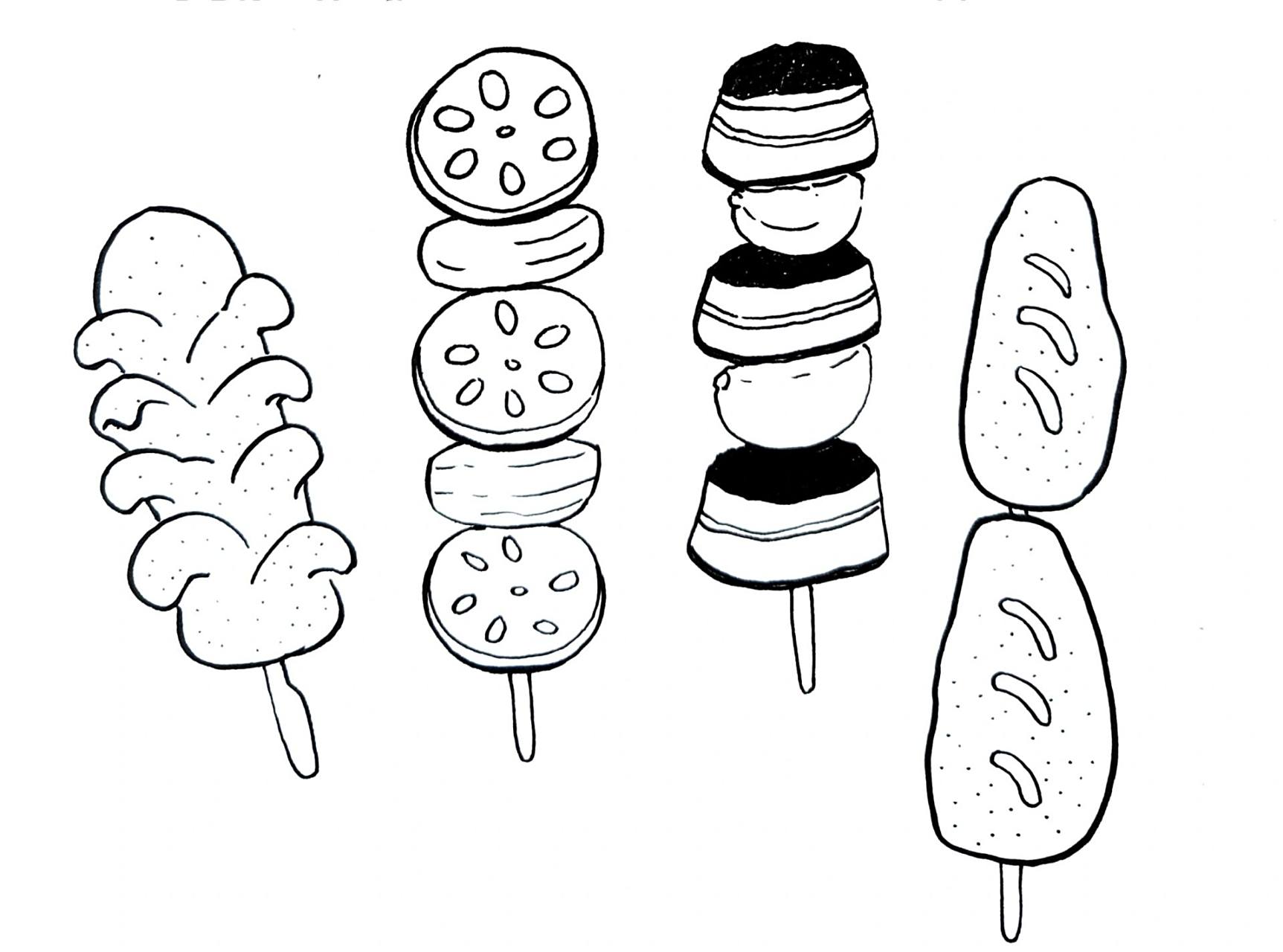 烧烤简笔画素材 最近太忙了,进淄赶烤是不大可能了