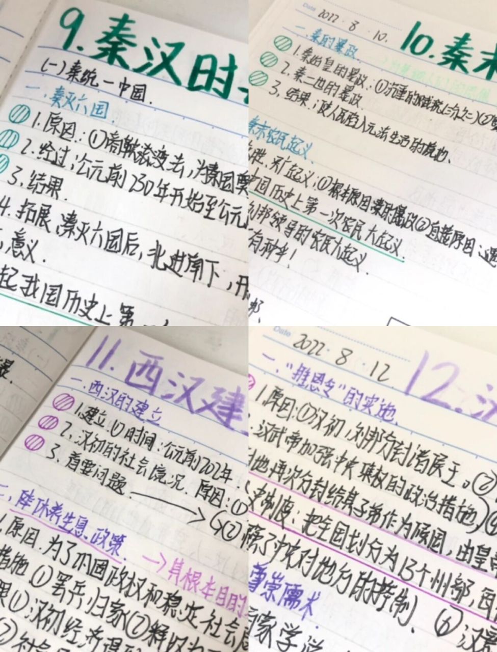 七上历史笔记:第9课～第12课 这次的历史笔记记得可能有点乱有点多