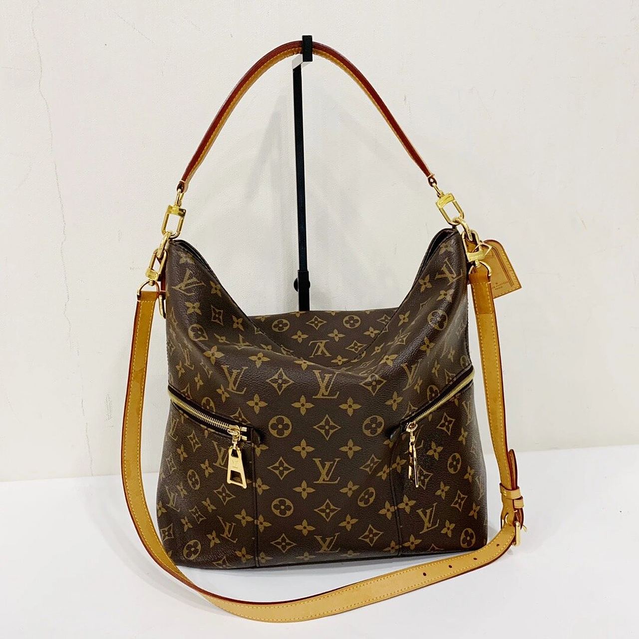 lv路易威登 老花melie hobo 两侧拉链 98新lv  路易威登老花 melie