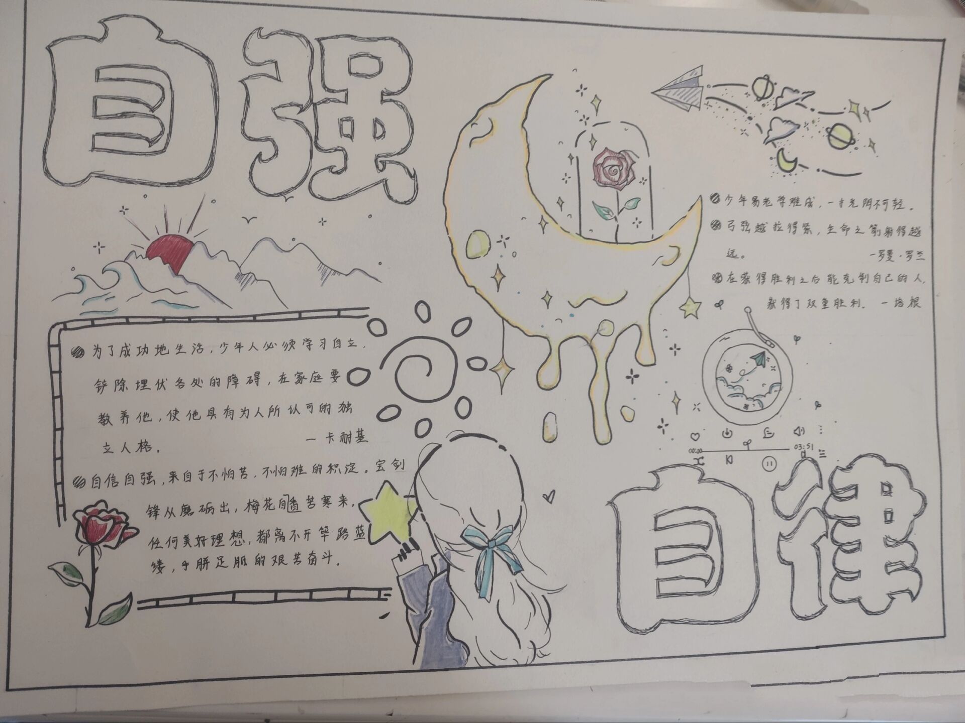 自强自律手抄报