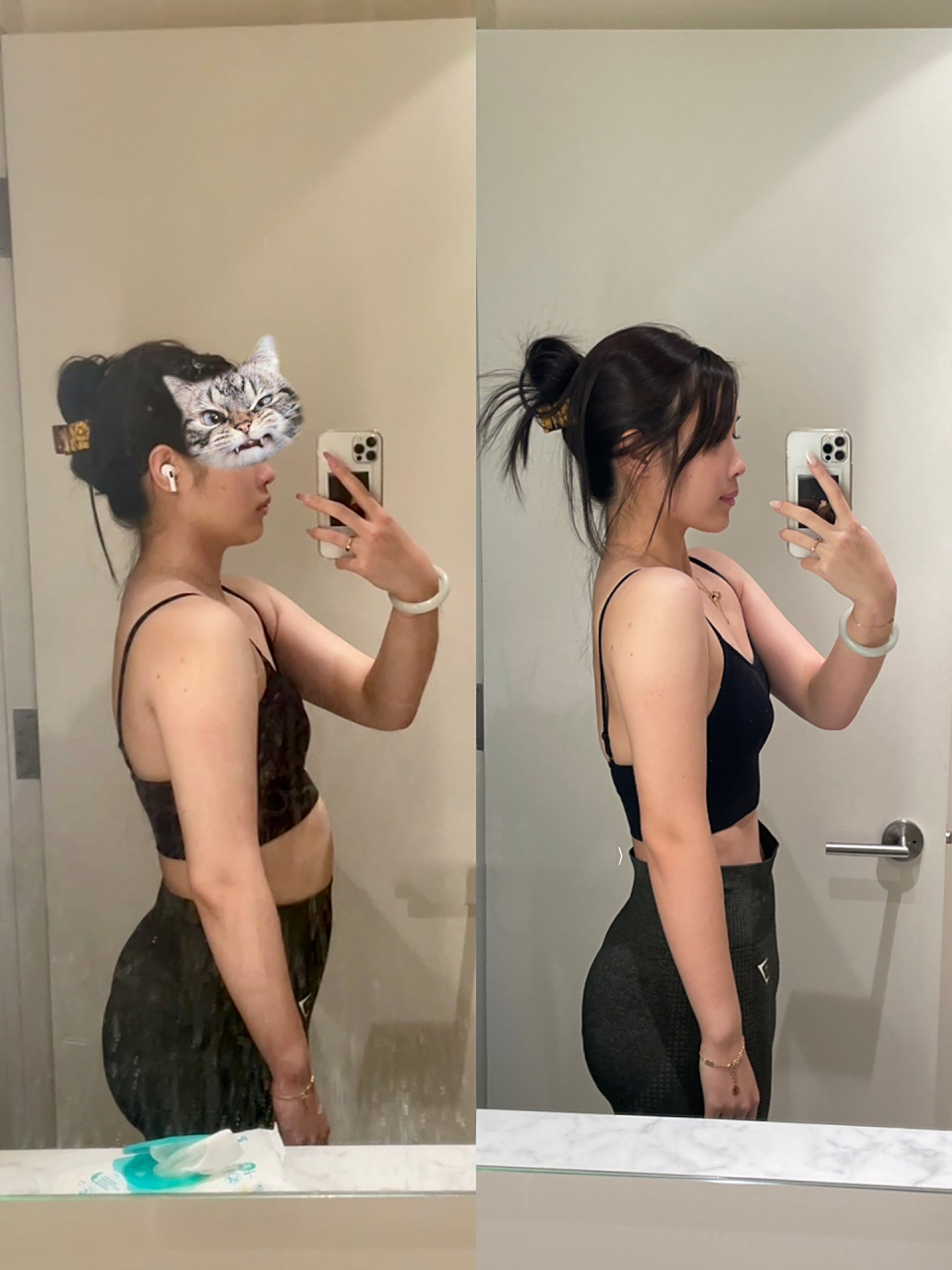 减肥30天啦 对比图来啦 一共瘦了10.5斤 起始64.3kg 今早59.