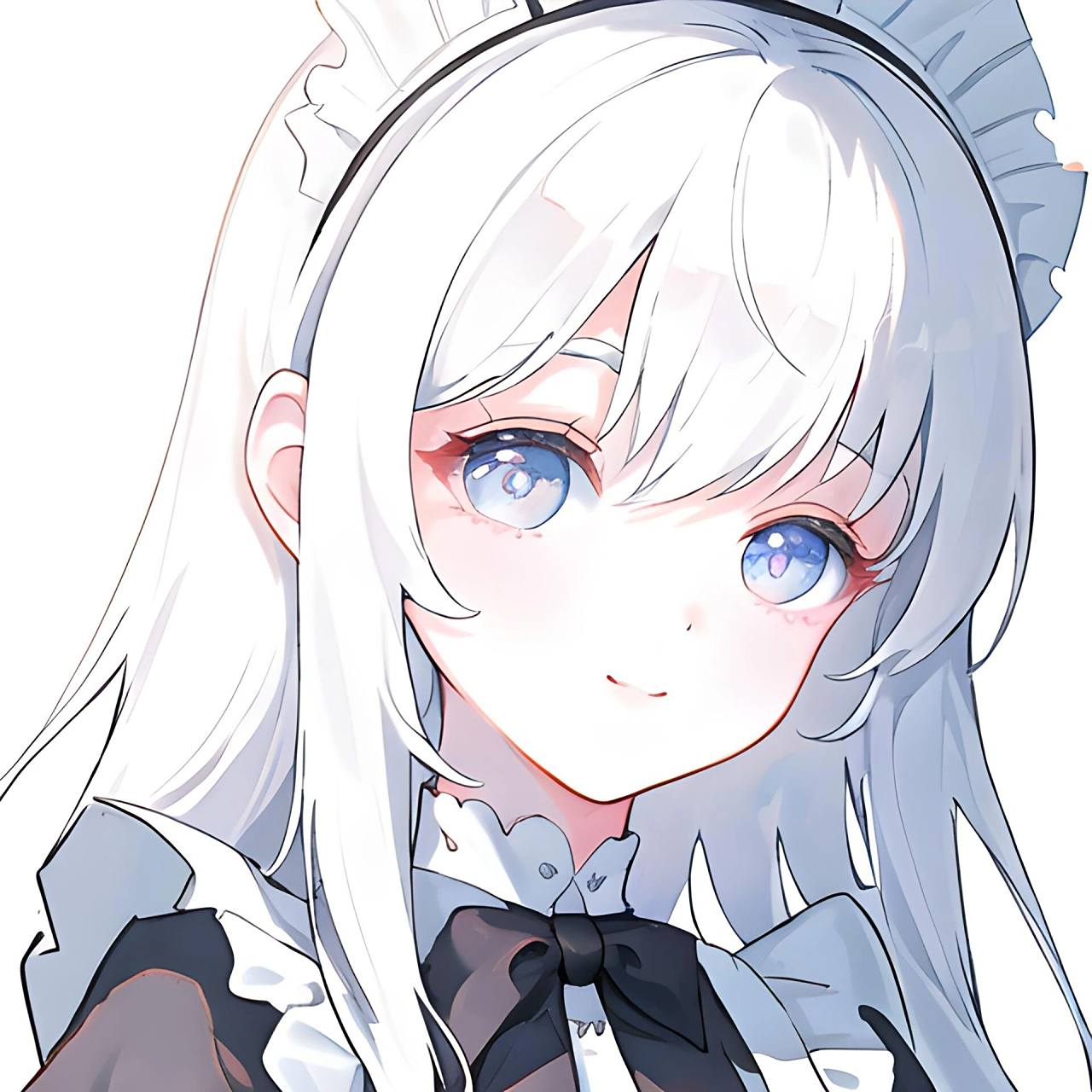 白发女仆丨可爱系女生闺蜜头像