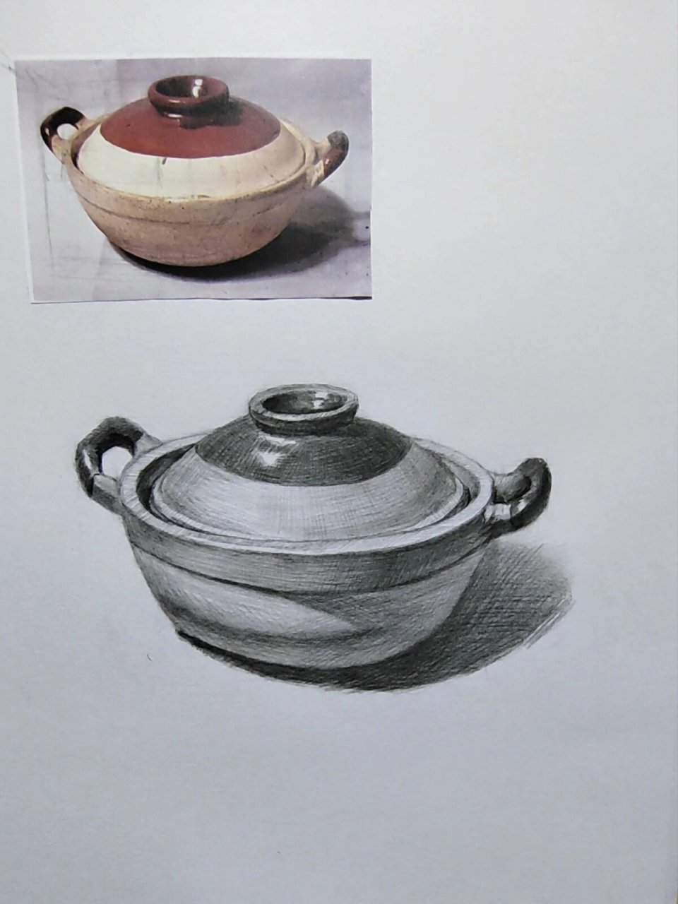 简单易学的素描静物砂锅画法 简单易学的素描静物砂锅画法
