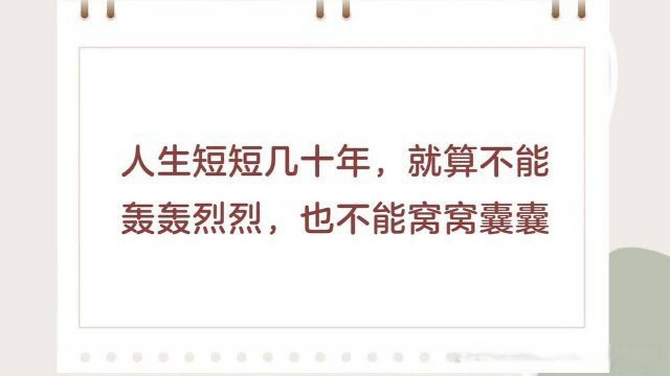 这篇文章很有意思《人生短短几十年,就算不能轰轰烈烈,也不能窝窝囊囊