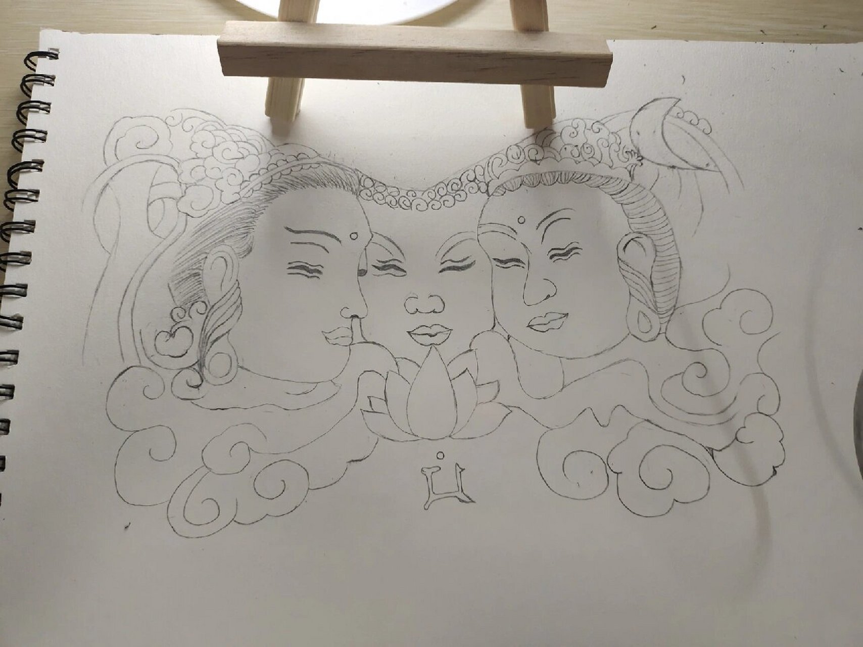 三面佛临摹 关于qr的纹身