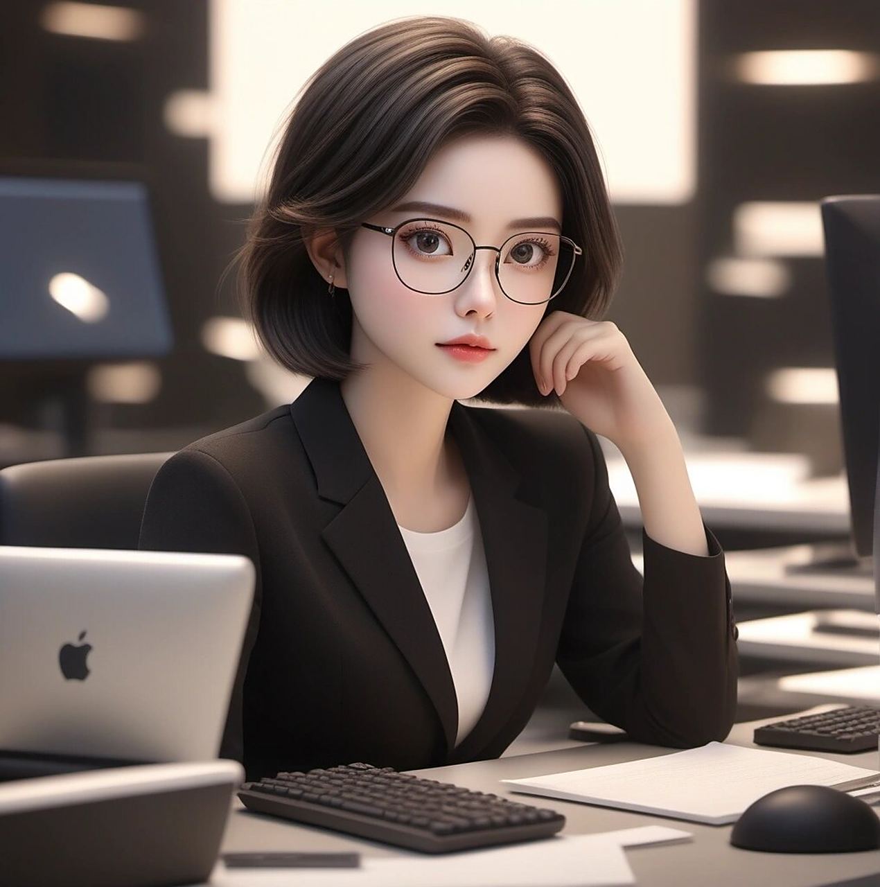 女生头像/职业头像 短发戴眼镜系列