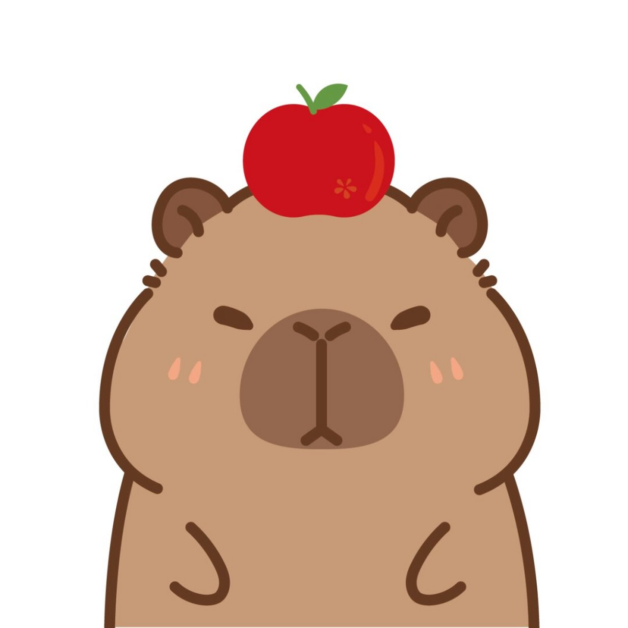 原创|卡皮巴拉水豚鼠ip,卡通形象插画表情包,治愈系ip,元气满满,活泼