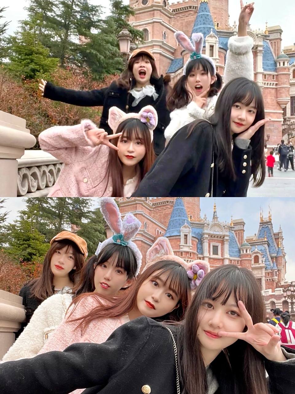 四人拍照|这些姿势太适合闺蜜拍照啦91 初中闺蜜四人一起去迪士尼