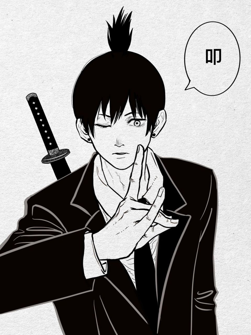 重新发,给朋友画的早川秋   希望秋下辈子可以快乐的活着呜呜呜