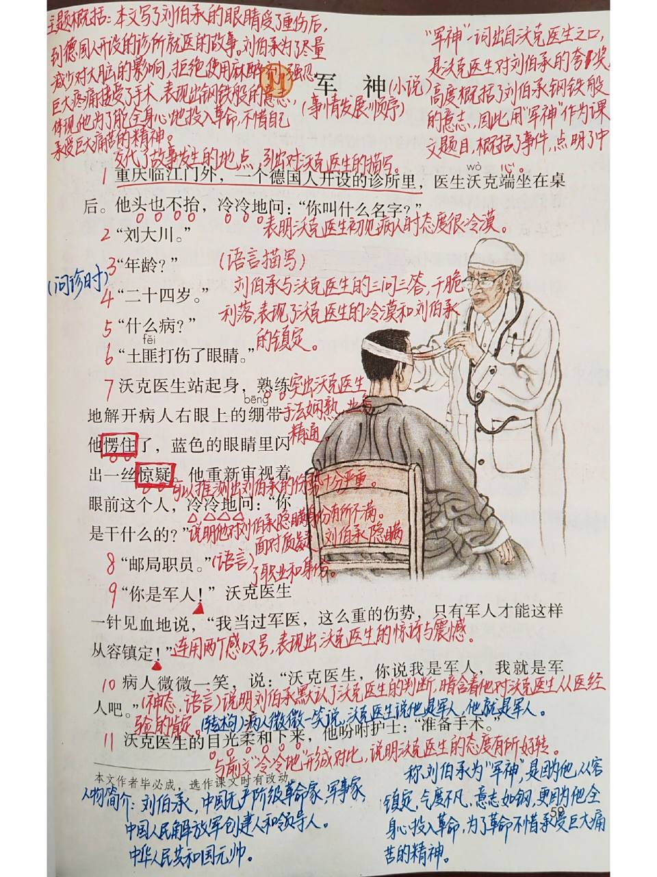 五年级下册第四单元《军神》课堂笔记 部编版小学语文五年级下册第四