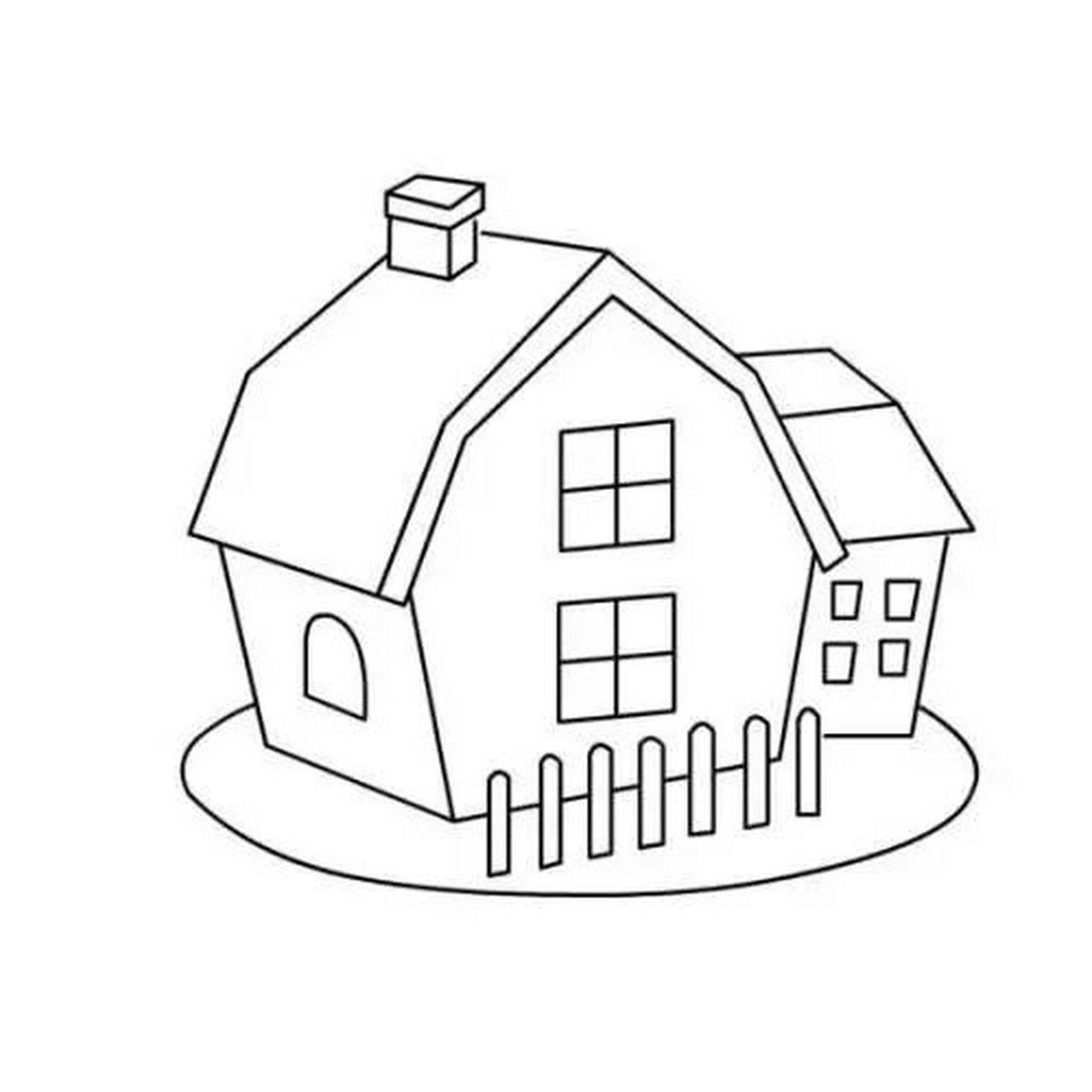 永久用的上的涂色房子 小班房子涂色