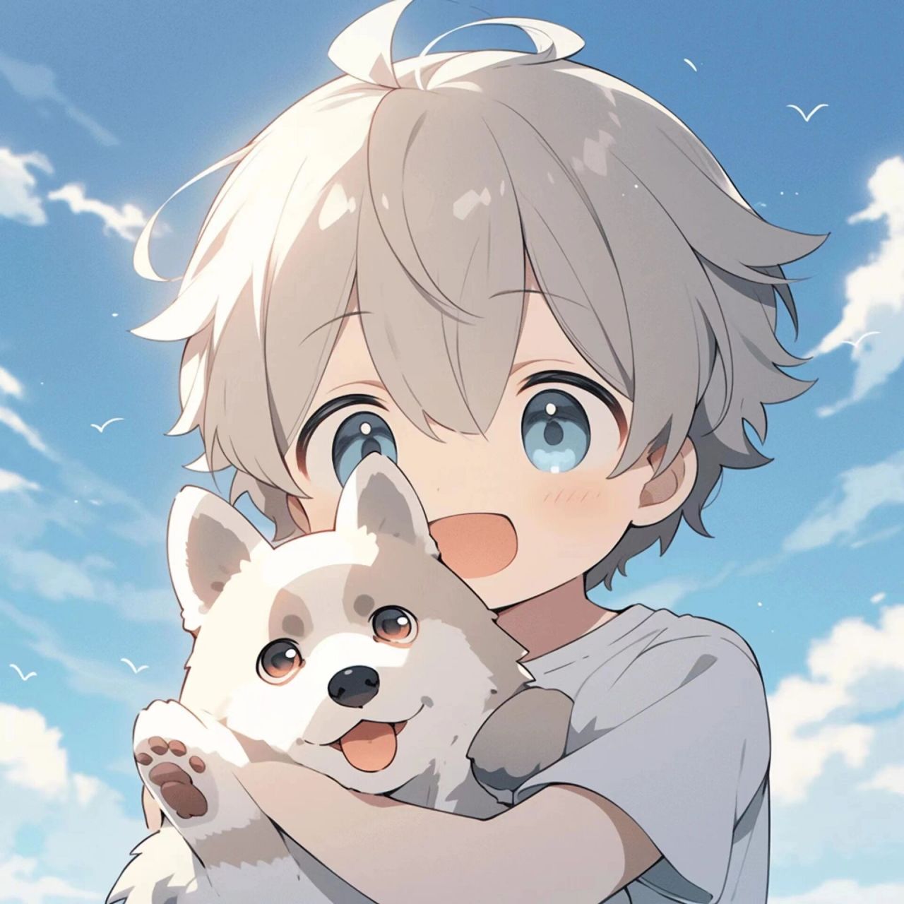 抱狗狗版可爱头像|男