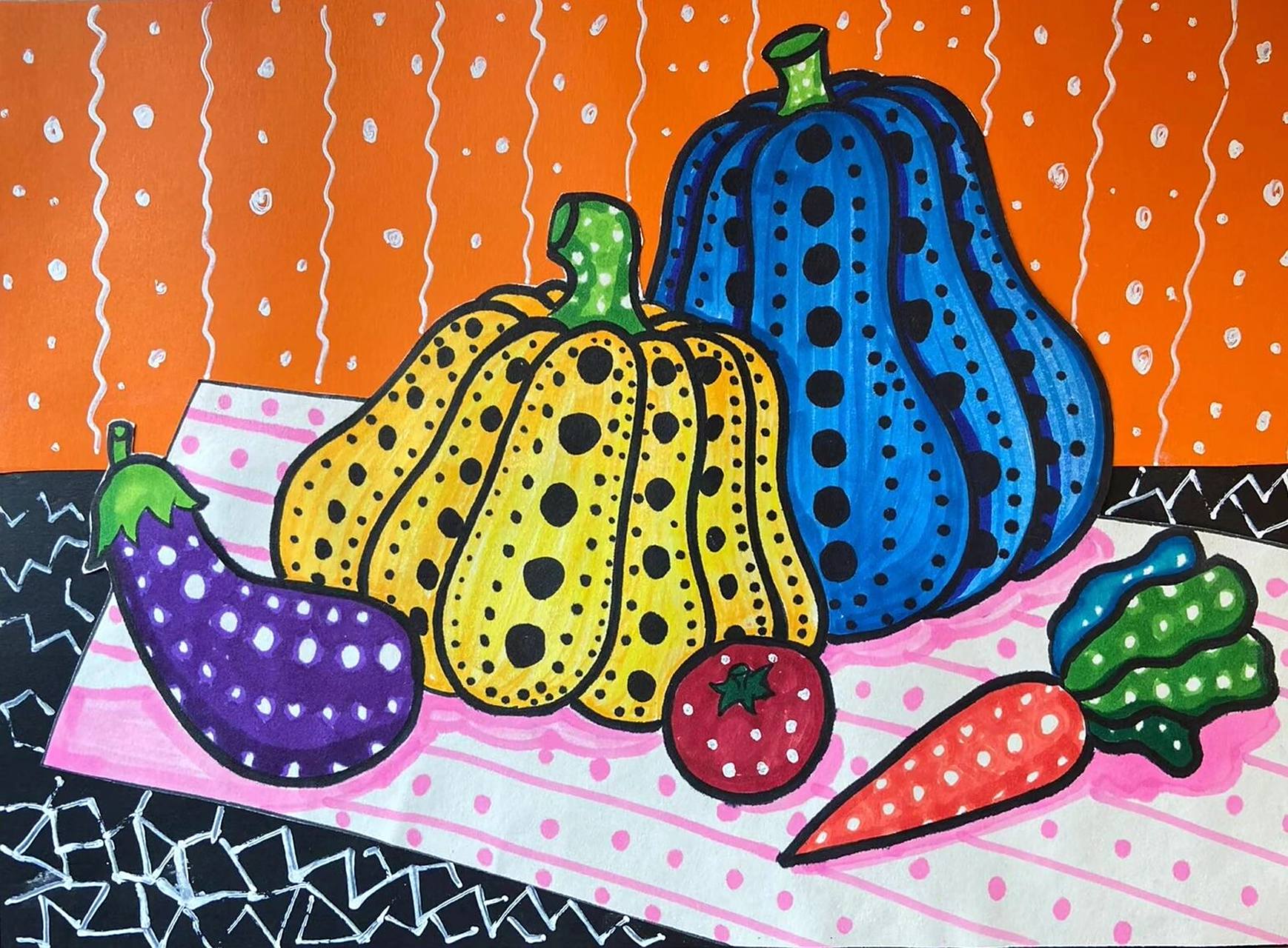 儿童创意美术—草间弥生—南瓜99 课题《草间弥生—南瓜》 1,认识和