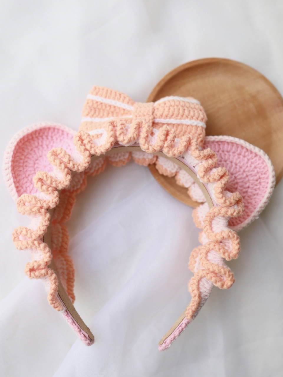 钩针卡通宽边发箍 #钩针编织