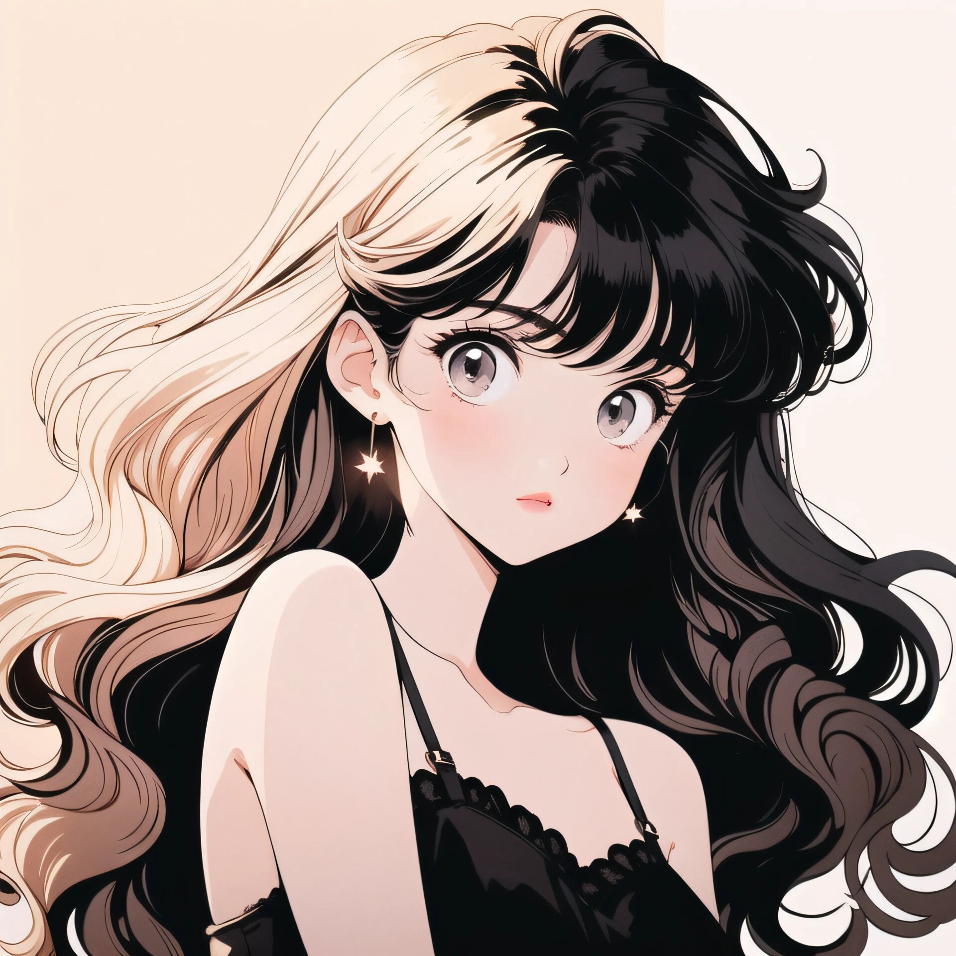 旧漫头像|时髦甜美小姐姐大波浪卷发996901