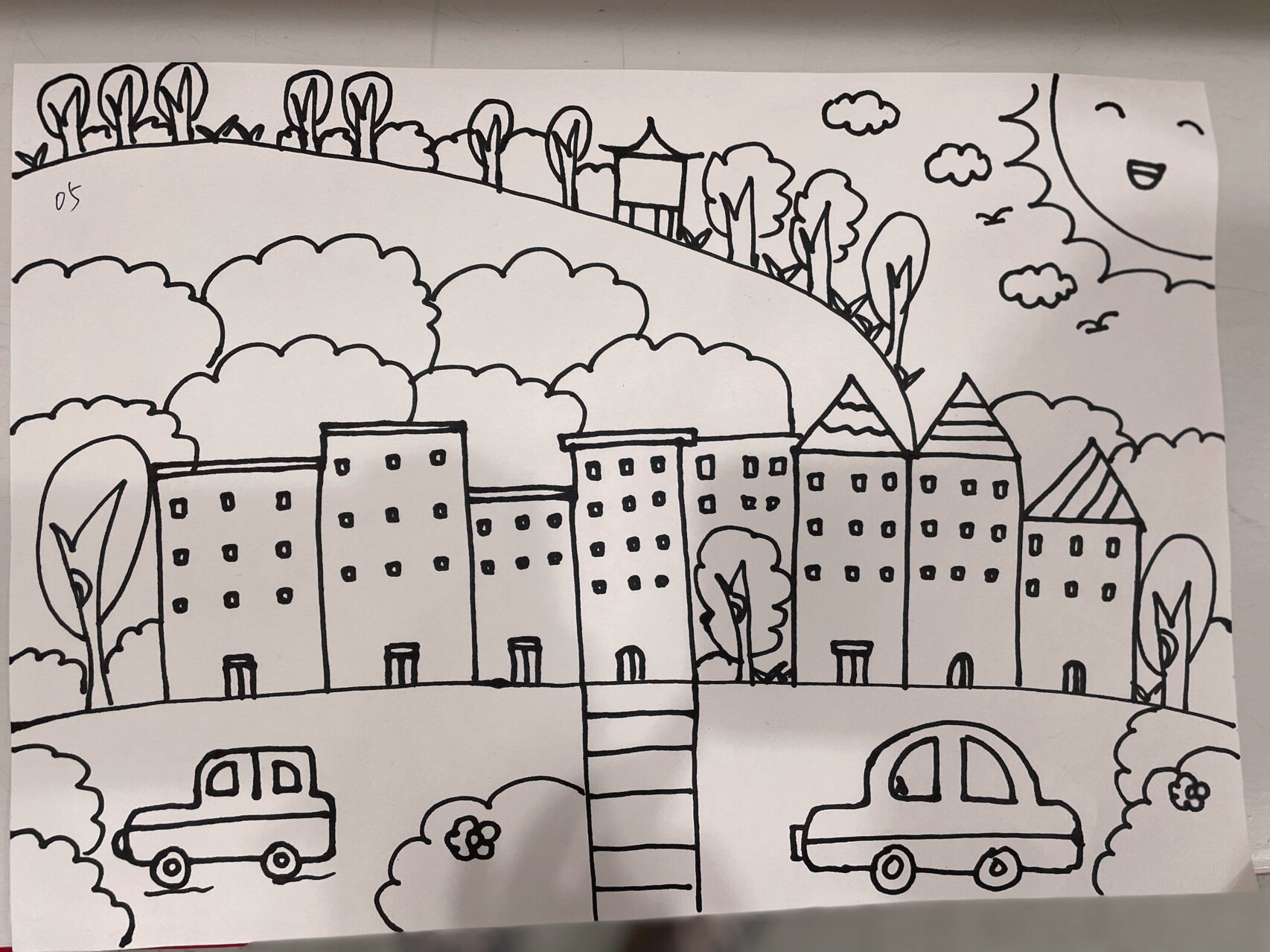 简笔画《我的家乡》 幼儿园教师技能大赛简笔画