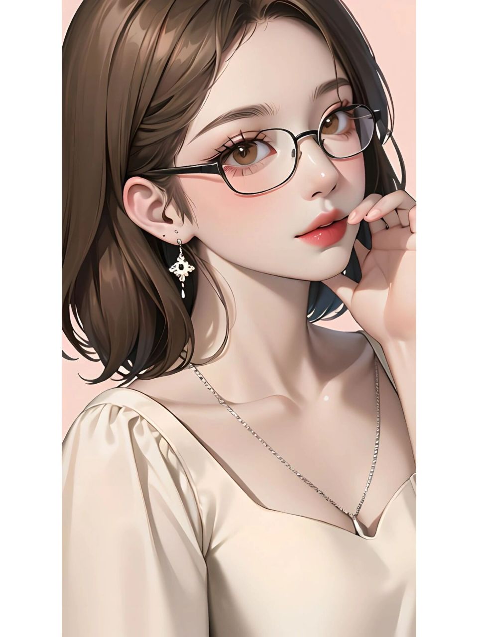 短发戴眼镜女生头像|清冷感头像