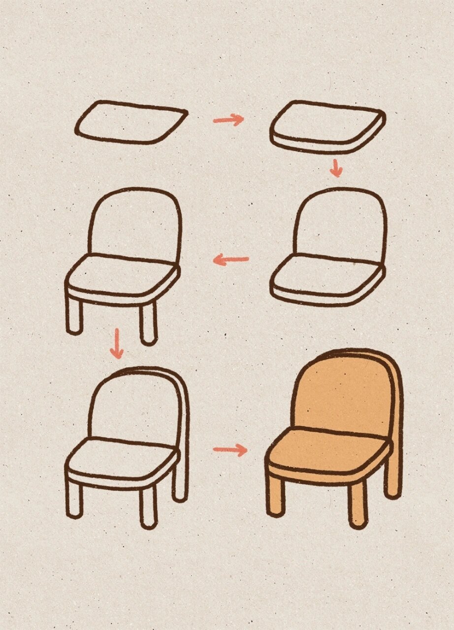 一排椅子简笔画图片