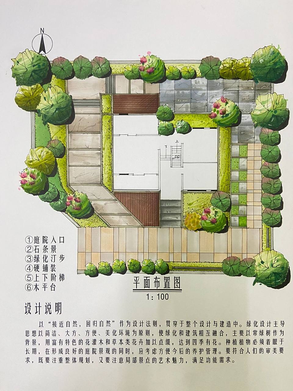 环艺景观手绘 景观庭院设计(第一弹) 好久没有发手绘,这次是大三上的