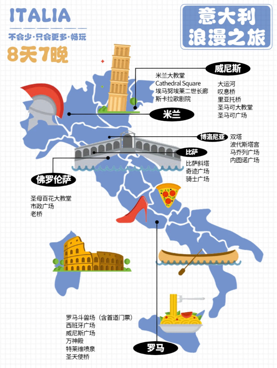 意大利旅游必去游玩景点攻略 意大利以古老的文明与艺术闻名于世,这里