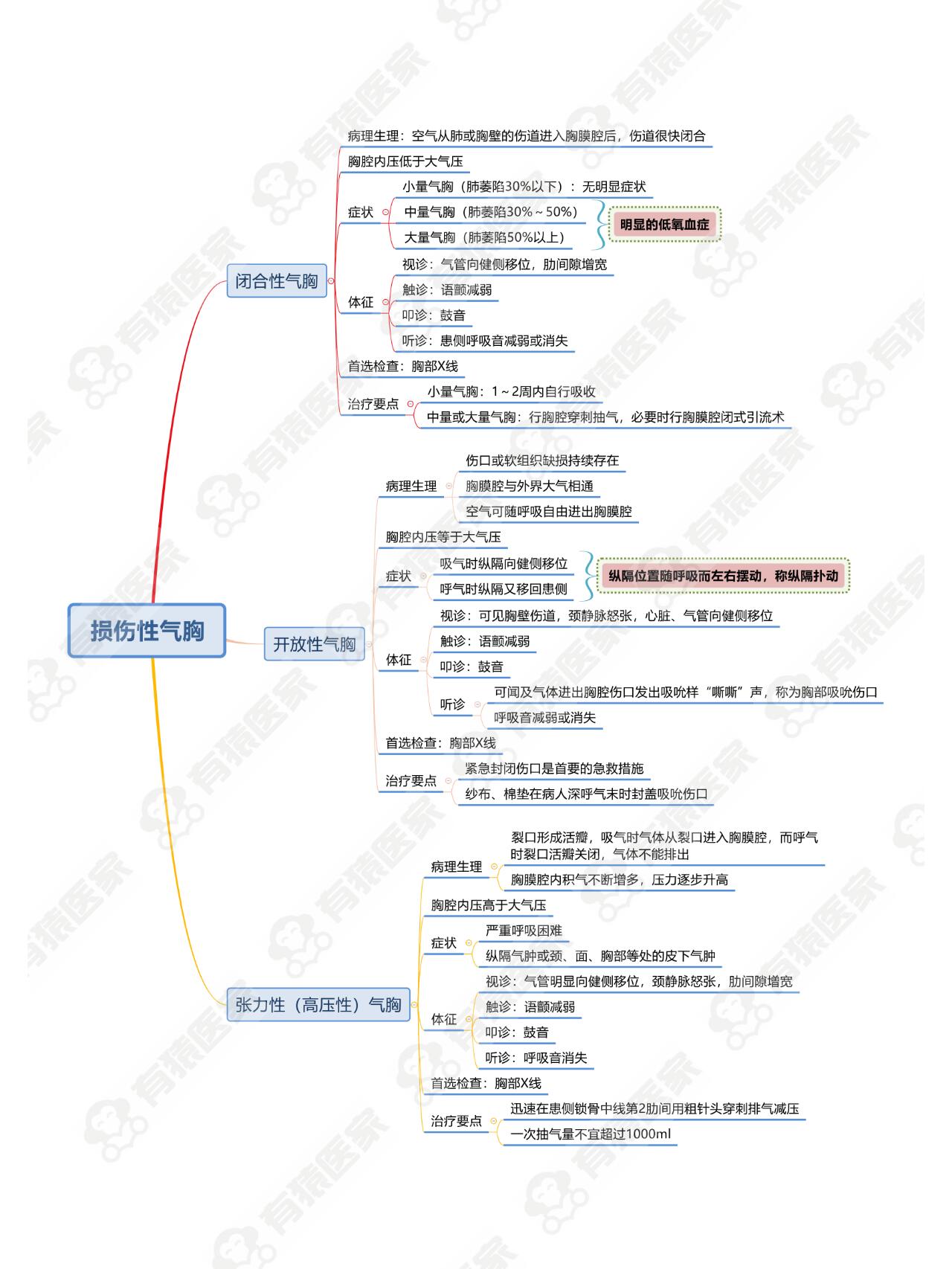 三种气胸的比较图图片