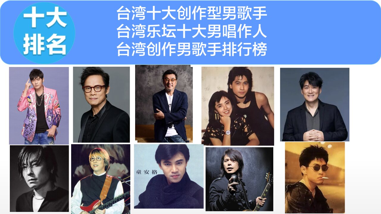 台湾十大创作型男歌手排行榜