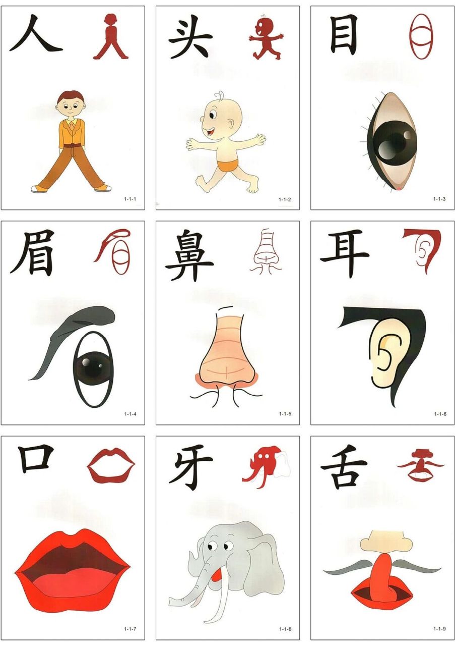 象形识字卡片 幼升小1500识字卡片