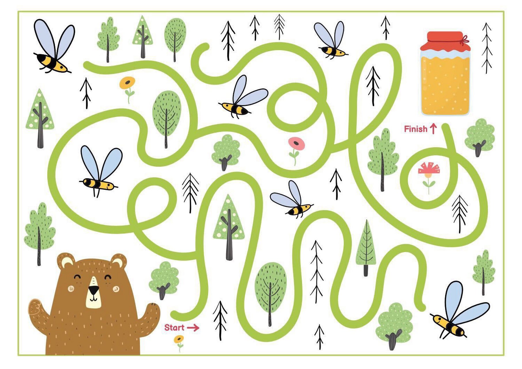 幼儿园 | 益智区99 迷宫素材 有高清无水印图,直接打印版