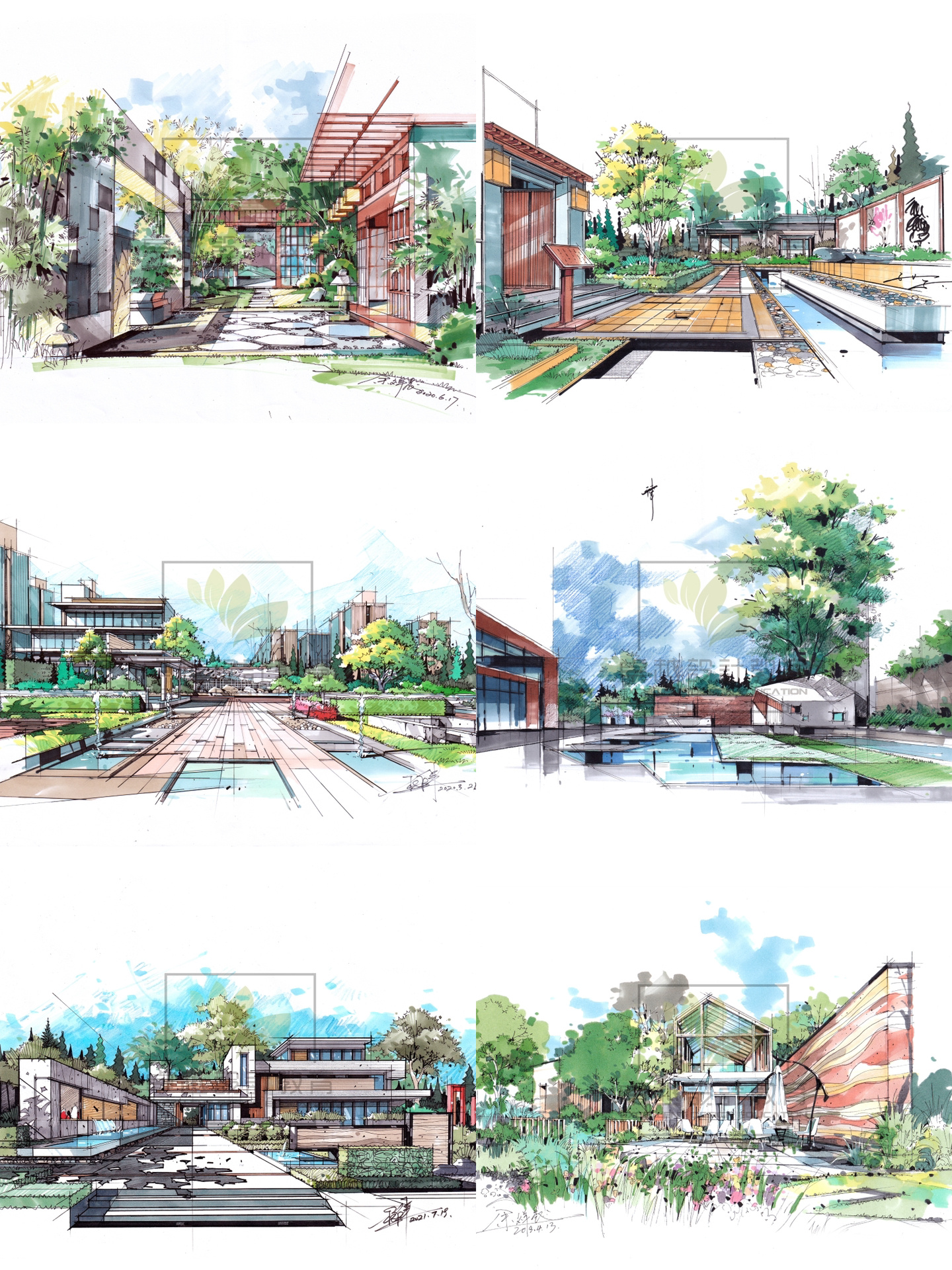 92环艺必备【室外场景效果图】90练起来环艺人 92景观手绘效果