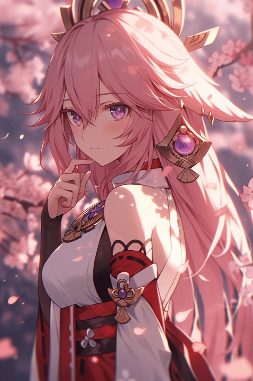 ai绘画 61 原神 八重神子 头像壁纸03