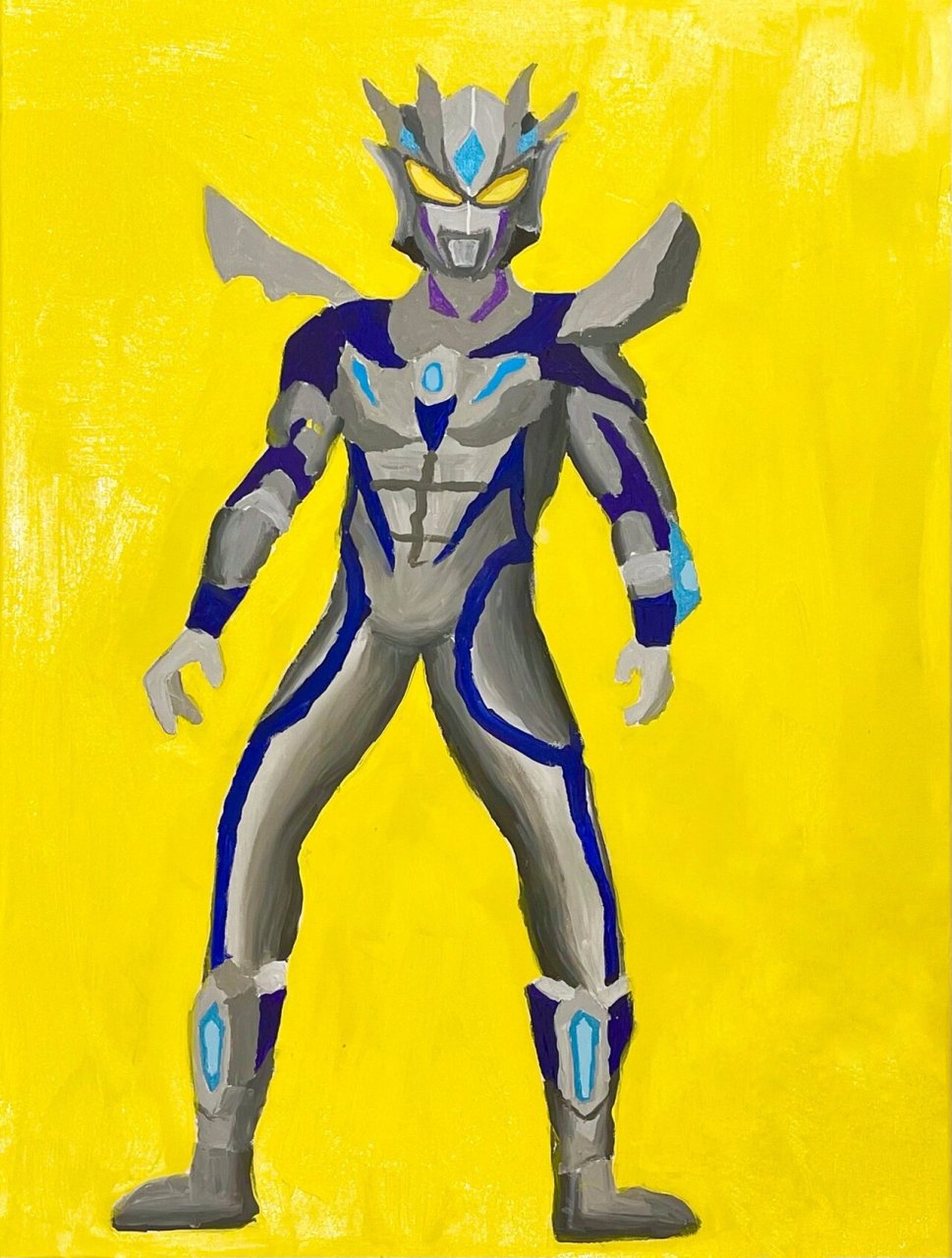 儿童创意画|丙烯画|小班👦🏻画的赛罗奥特曼 男孩子真的 别问!