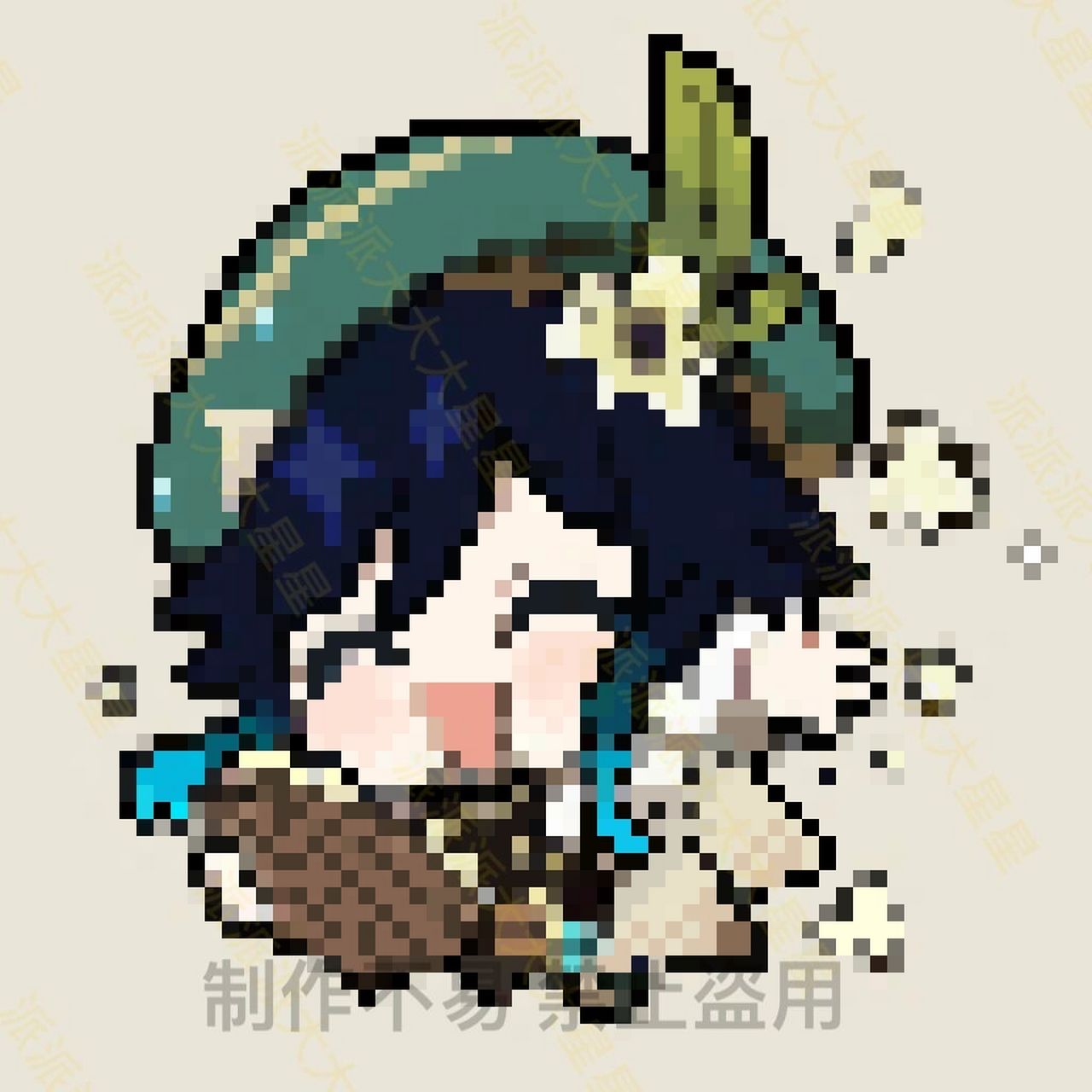 【原神系列拼豆图纸】温迪撒花!