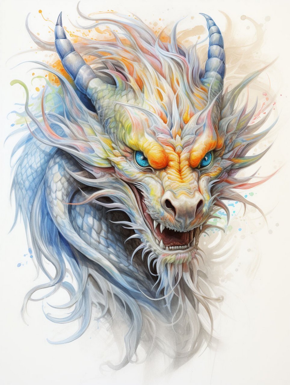 彩铅画龙来点颜色看看 彩铅的色彩给人一种不一样的感觉#彩铅画#02