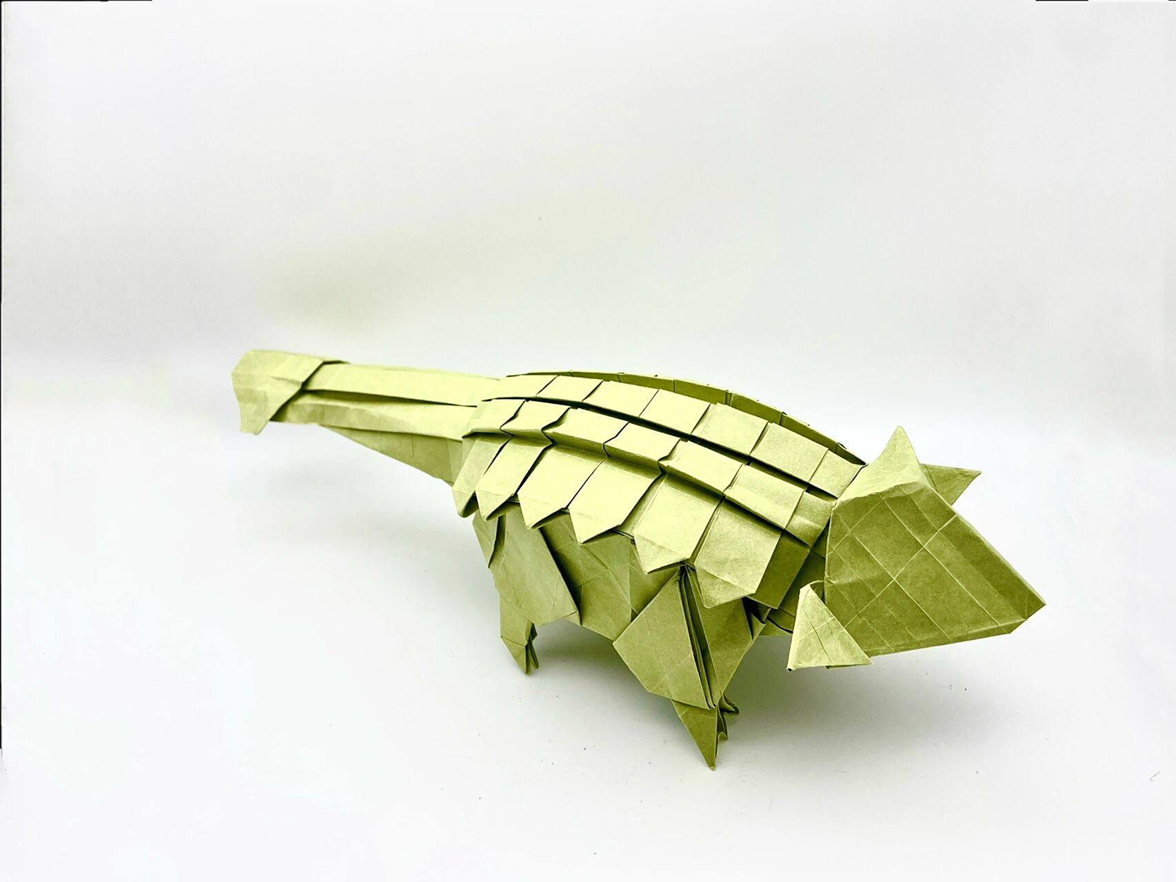 【折纸】甲龙 原设计-川畑文昭 用纸-50cm针阔纸 用时-4个小时 难度不