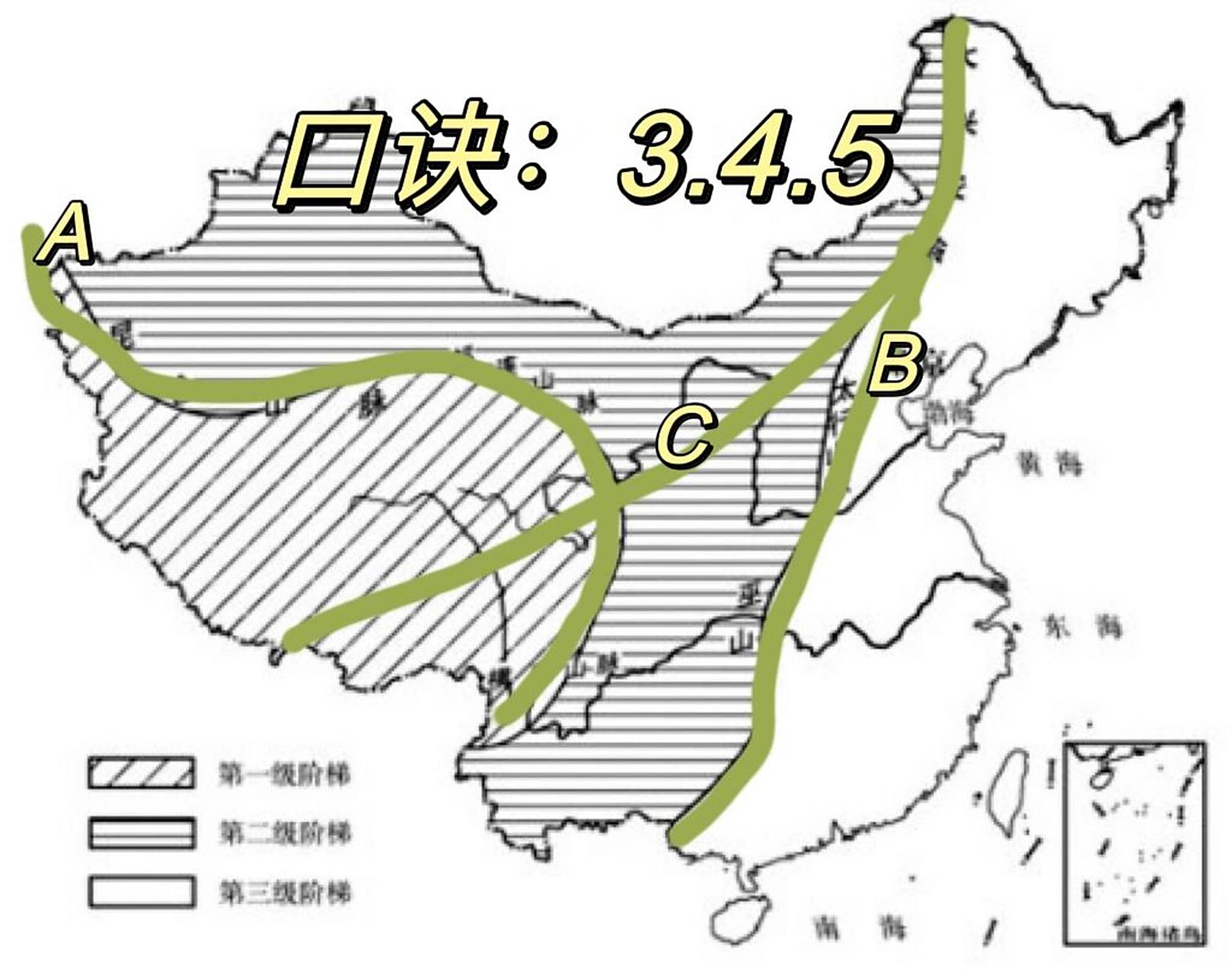 一张图让你在中考地理中稳拿5分 a(第一阶梯和第