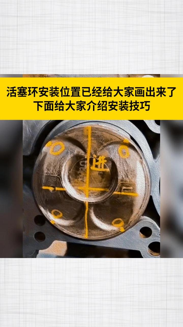 活塞环安装位置已经给大家画出来了,下面给大家介绍安装技巧