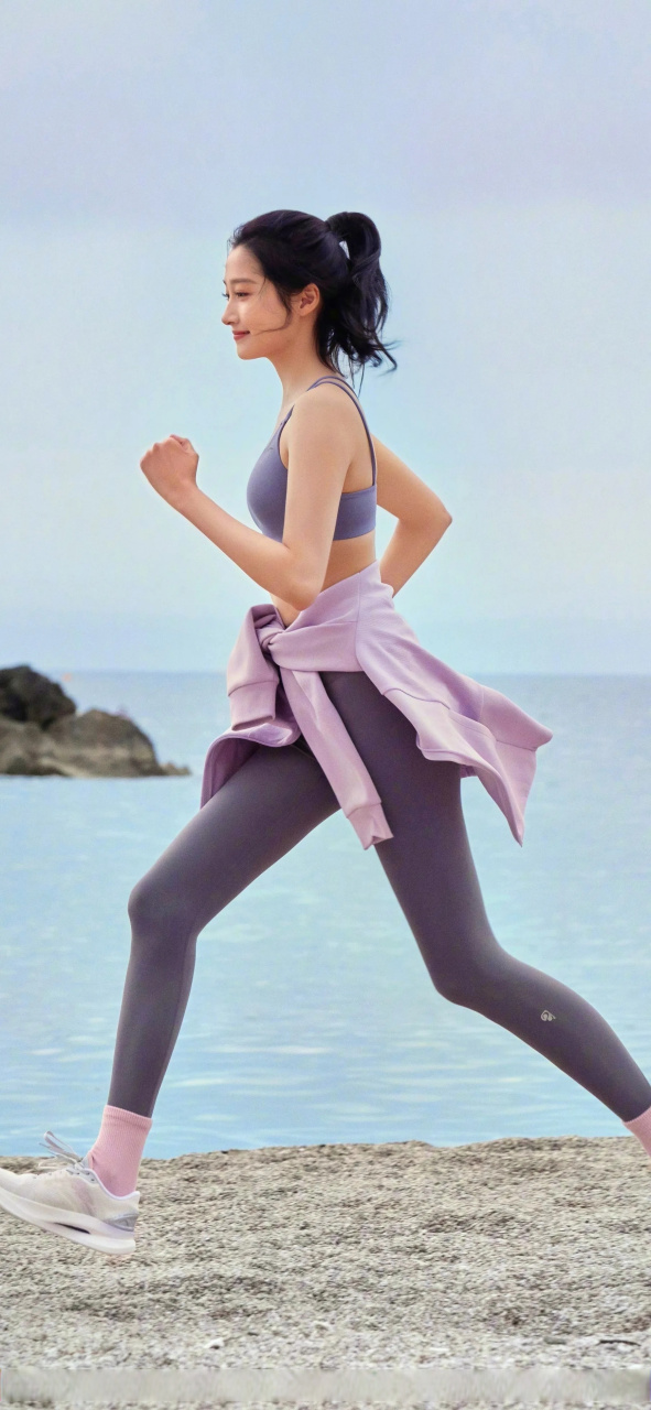 关晓彤海边跑步壁纸9宫格,浪漫香芋紫色的小姐姐